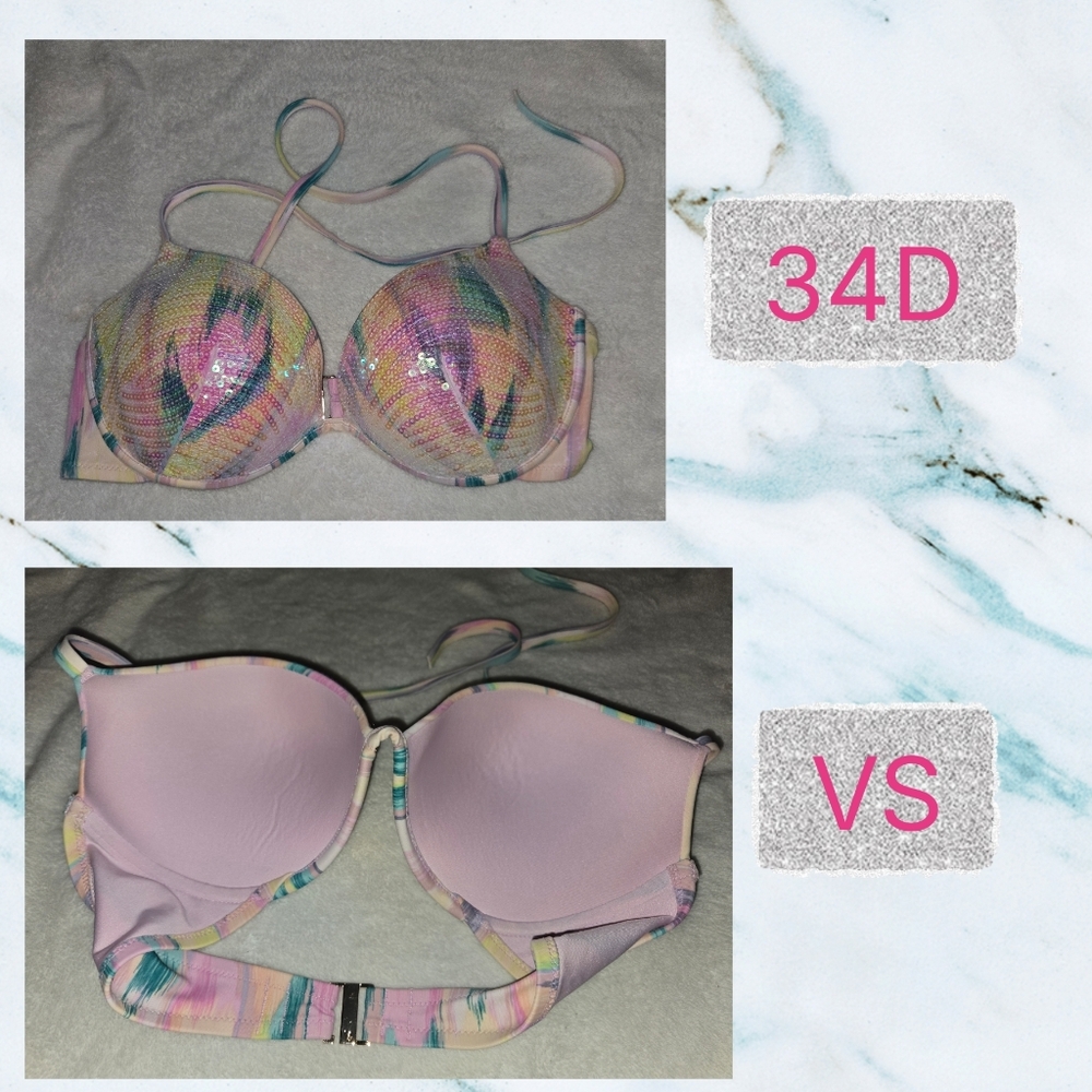 ❤️ Victoria's Secret Multicolor Bikini Sz 34D & M - Picture 3 of 15